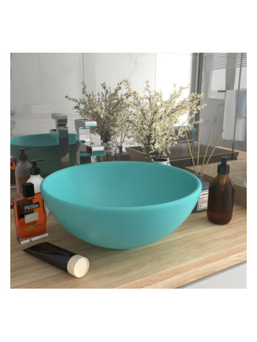 Sonata Мивка за баня лукс кръгла светлозелен мат 32,5x14 см керамика