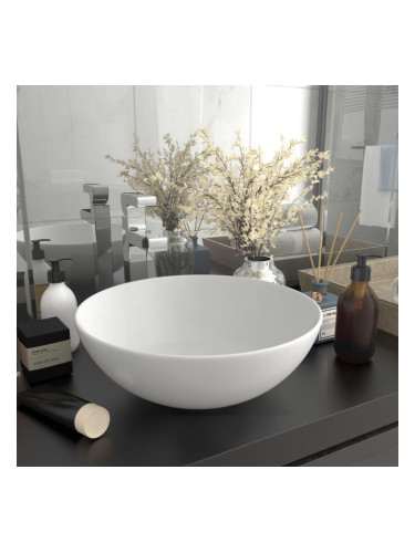Sonata Керамична мивка за баня, матово бяла, кръгла