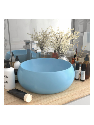 Sonata Луксозна кръгла мивка, матово светлосиня, 40x15 см, керамика
