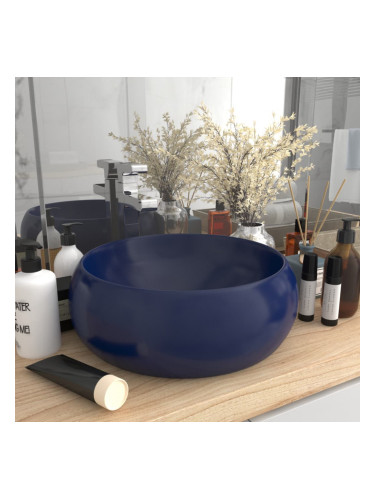 Sonata Луксозна кръгла мивка, матово тъмносиня, 40x15 см, керамика