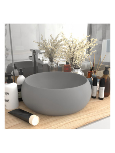 Sonata Луксозна кръгла мивка, матово светлосива, 40x15 см, керамика