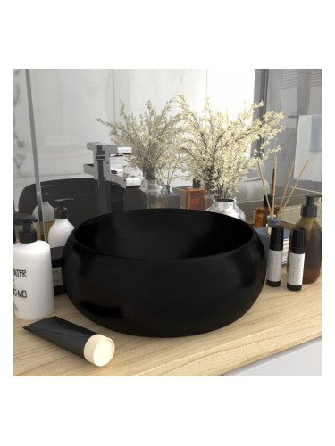 Sonata Луксозна кръгла мивка, матово черна, 40x15 см, керамика
