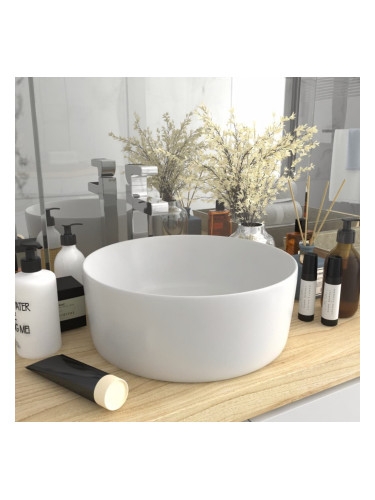 Sonata Луксозна кръгла мивка, матово бяла, 40x15 см, керамика