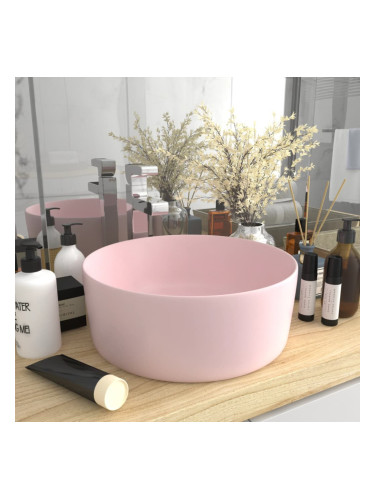 Sonata Луксозна кръгла мивка, матово розова, 40x15 см, керамика