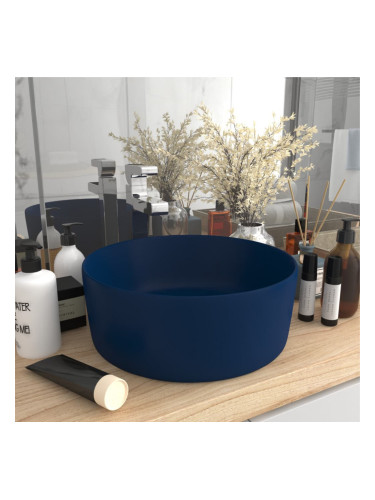 Sonata Луксозна кръгла мивка, матово тъмносиня, 40x15 см, керамика