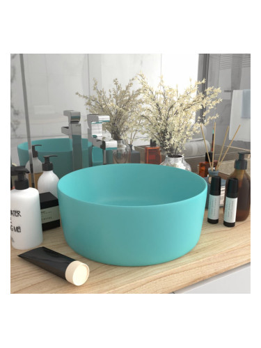 Sonata Луксозна кръгла мивка, матово светлозелена, 40x15 см, керамика