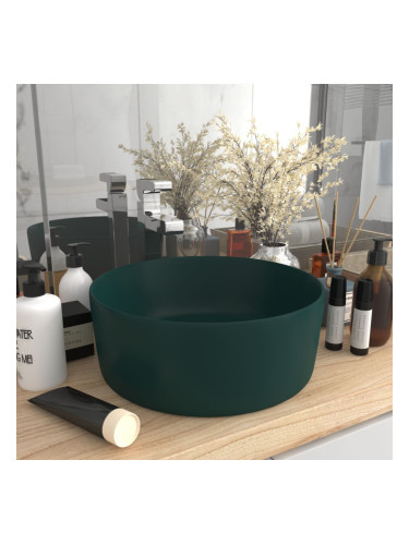 Sonata Луксозна кръгла мивка, матово тъмнозелена, 40x15 см, керамика