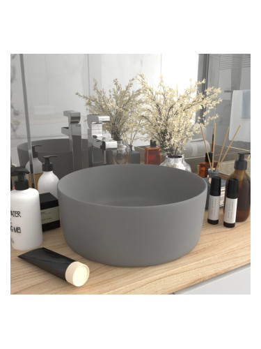 Sonata Луксозна кръгла мивка, матово светлосива, 40x15 см, керамика