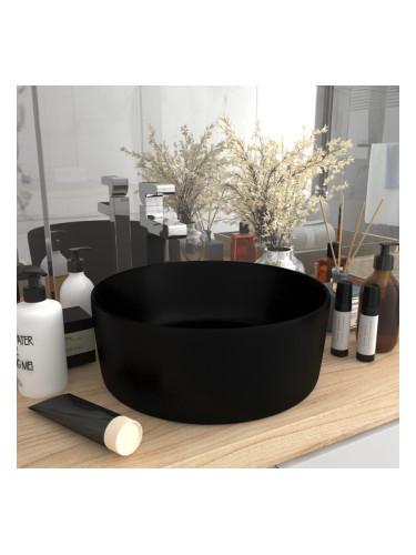 Sonata Луксозна кръгла мивка, матово черна, 40x15 см, керамика