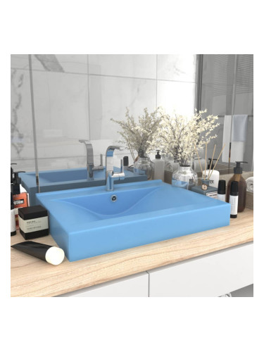 Sonata Луксозна мивка с отвор за кран светлосин мат 60x46 см керамика