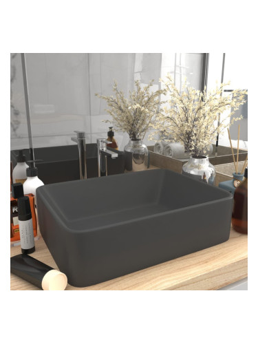 Sonata Луксозна мивка, матово тъмносива, 41x30x12 см, керамика