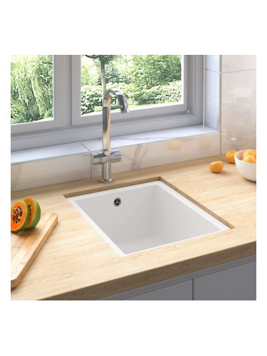 Sonata Кухненска мивка с преливник, бяла, гранит