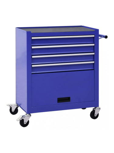 Sonata Количка за инструменти с 4 чекмеджета, стомана, синя