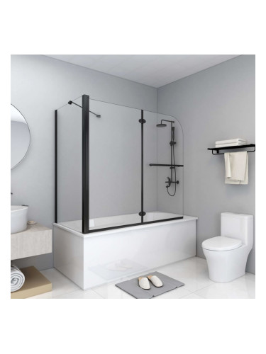 Sonata Душ параван хармоника, ESG стъкло, 120x68x130 см, черен