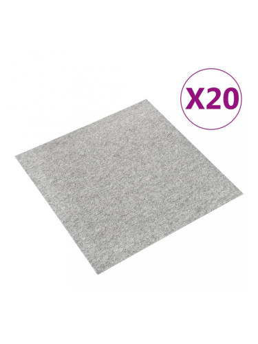 Sonata Килимни плочки за под, 20 бр, 5 м², 50x50 см, светлосиви