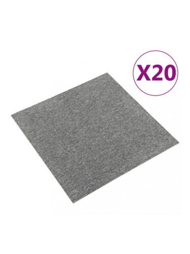 Sonata Килимни плочки за под, 20 бр, 5 м², 50x50 см, сиви