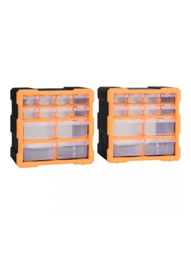 Sonata Шкафове органайзери с 12 чекмеджета, 2 бр, 26,5x16x26 см