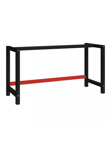 Sonata Рамка за работна маса, метал, 150x57x79 см, черно и червено