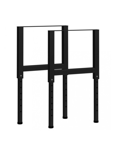 Sonata Подвижни рамки за работна маса метал 2 бр 55x(69-95,5) см черни