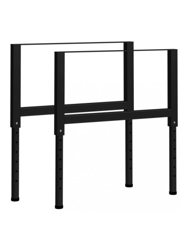 Sonata Подвижни рамки за работна маса 2 бр метал 85x(69-95,5) см черни
