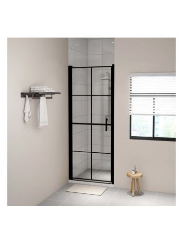 Sonata Врата за душ, закалено стъкло, 91x195 см, черна
