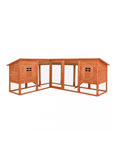 Sonata Външна клетка за зайци с пътечка, кафява, чам масив