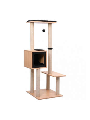 Sonata Котешко дърво със сизалени стълбове, подложка, 129 см