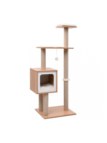 Sonata Котешко дърво със сизалени стълбове, подложка, 123 см