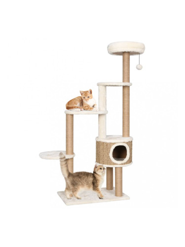 Sonata Котешко дърво с облицовка лукс и драскалка 148 см морска трева