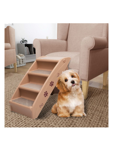 Sonata Сгъваеми стълби за кучета, кафяви, 62x40x49,5 см