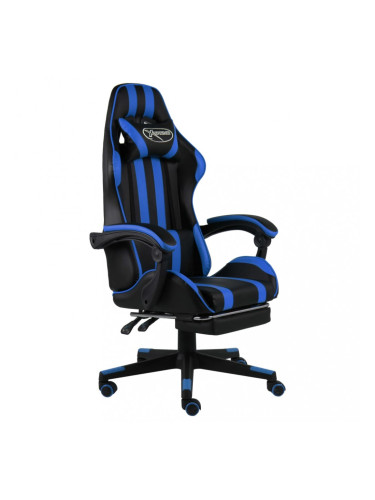 Sonata Геймърски стол с подложка за крака черно/синьо изкуствена кожа
