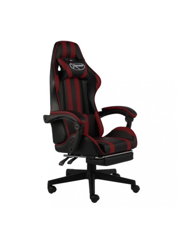Sonata Геймърски стол с подложка черно/виненочервено изкуствена кожа