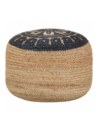 Sonata Ръчно изработен пуф, син, 45x30 см, юта