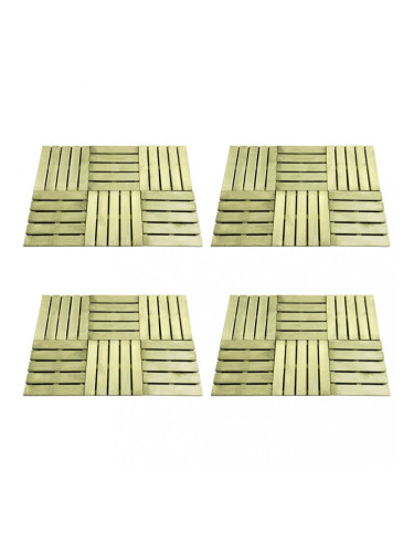 Sonata 24 бр декинг плочки, 50x50 см, дърво, зелени