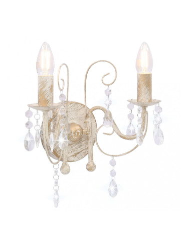 Sonata Аплик с кристали, антично бяло, 2 х E14 крушки