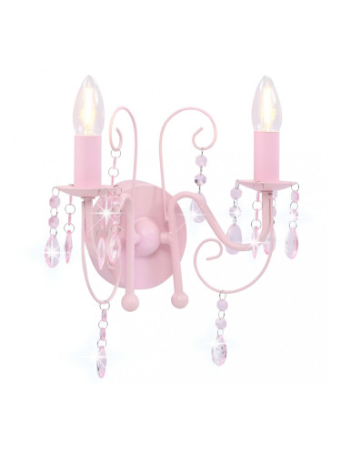 Sonata Аплик с кристали, розов, 2 х E14 крушки