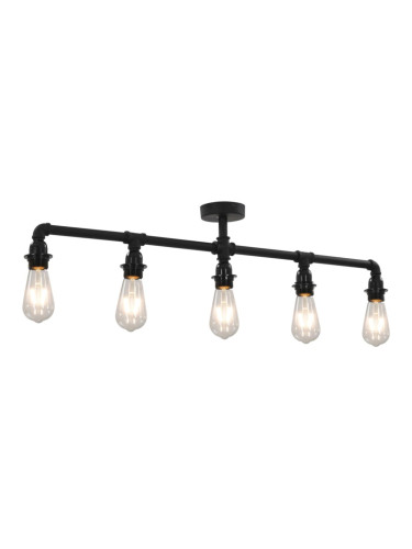 Sonata Таванна лампа, черна, 5 x E27 крушки