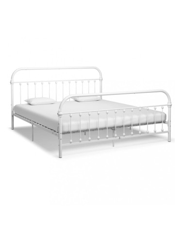 Sonata Рамка за легло, бяла, метал, 180x200 cм