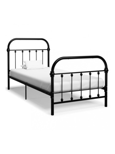 Sonata Рамка за легло, черна, метал, 100x200 cм