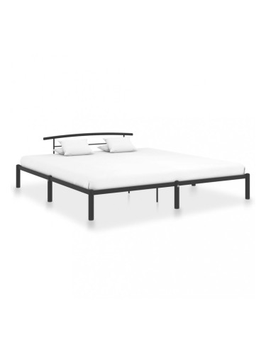 Sonata Рамка за легло, черна, метал, 200x200 cм