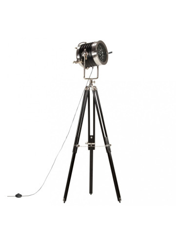 Sonata Наземна лампа на статив, черна, мангово дърво масив, 171 см