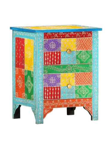 Sonata Ръчно рисувано нощно шкафче, 40х30х50 см, манго масив