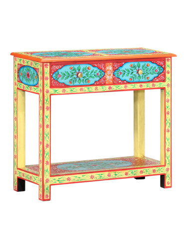 Sonata Ръчно рисувана конзолна маса, 80x35x75 cм, мангово дърво масив