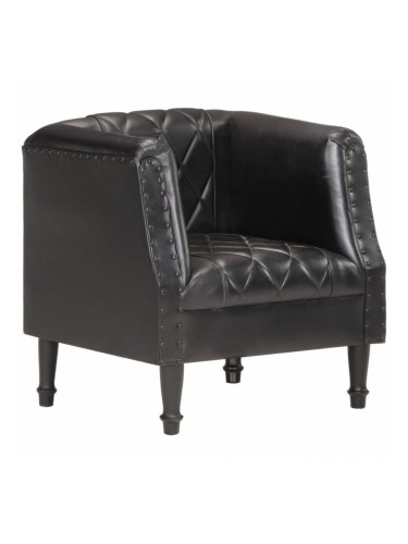 Sonata Фотьойл, черен, естествена козя кожа