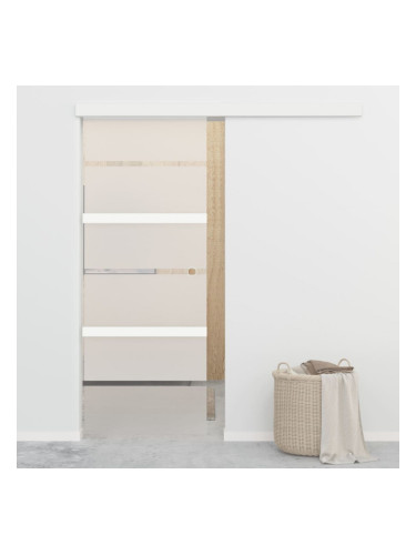 Sonata Плъзгаща врата, ESG стъкло и алуминий, 76x205 см, сребриста