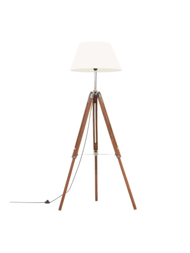 Sonata Наземна лампа на статив меденокафяво и бяло тик масив 141 см