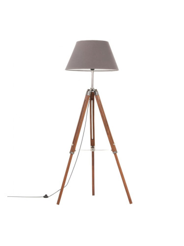 Sonata Наземна лампа на статив меденокафяво и сиво тик масив 141 см