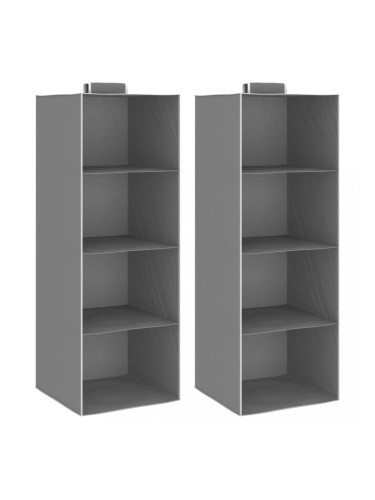 Sonata Окачени органайзери за дрехи, 2 бр, с 4 рафта, текстил