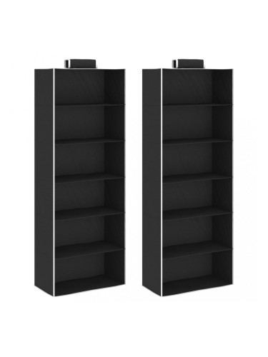 Sonata Окачени органайзери за дрехи, 2 бр, с 6 рафта, текстил