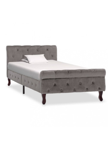 Sonata Рамка за легло, сива, кадифе, 90x200 см